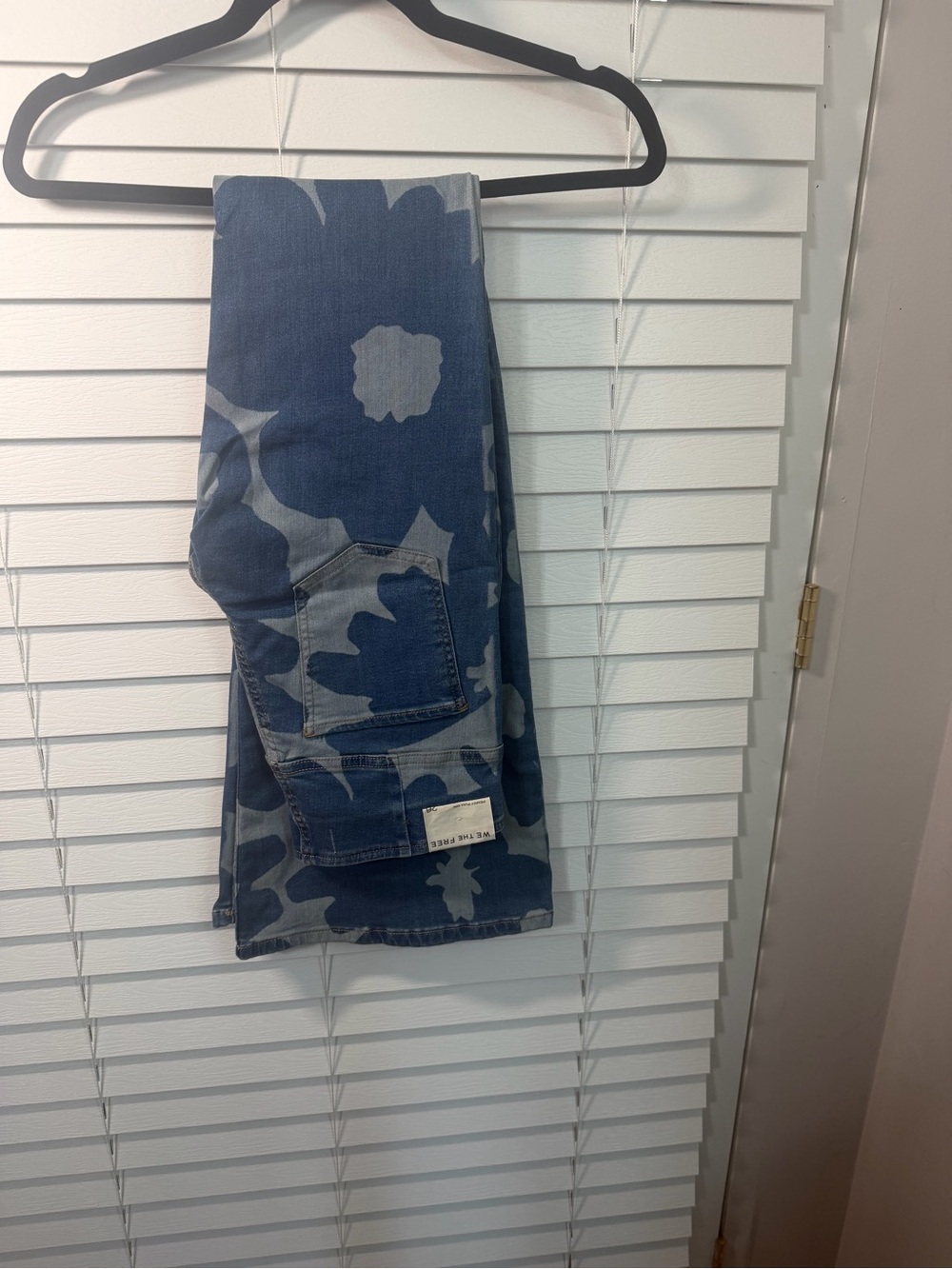 We The Free Cream and Blue Denim Penny Pull-On Jeans